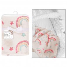 FS957: Supersoft Rainbow Fleece Baby Blanket